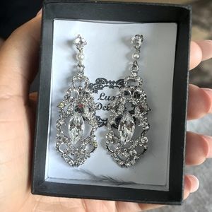 Faux Diamond Earrings/Sterling Silver